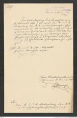k.k. naturhistorisches Hofmuseum, Intendanzakten 1885-1896 (Hauer), Aktenzahl Z.67/1892, Seite 1